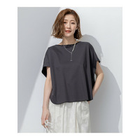 【汗じみ防止/洗える】スムースデザイン フレンチスリーブ Tシャツ