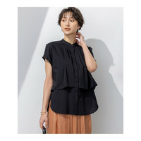 【撥水加工/洗える】シアーナイロンツイル レイヤード ブラウス