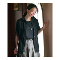 【洗える】ライトシアーマットクロス ミリタリーディティール シャツ