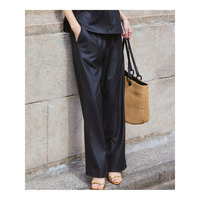 【接触冷感/UVカット/洗える】ドライスラブストレッチ ワイド パンツ