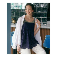 【洗える】コットンエンブロイダリー キャミソール