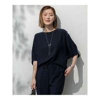 【吸水速乾/UVカット/接触冷感】ストレッチジョーゼット ランタンスリーブ カットソー