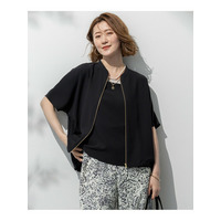 【一部店舗限定/吸水速乾/UVカット/接触冷感】ストレッチジョーゼット フレンチスリーブ ブルゾン