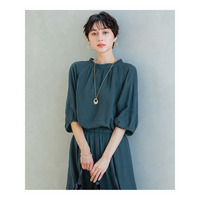 【洗える】LIBECOリネン ボリュームスリーブ ブラウス