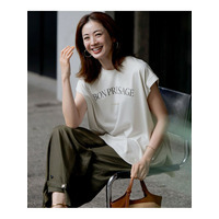 【接触冷感/洗える】BON-PRESAGE ロゴ フレンチスリーブ Tシャツ