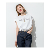 【接触冷感/洗える】BON-PRESAGE ロゴ フレンチスリーブ Tシャツ