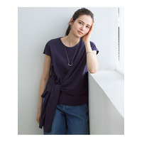 【SLOW/一部店舗限定】ライトツイストコットン サッシュデザイン Tシャツ