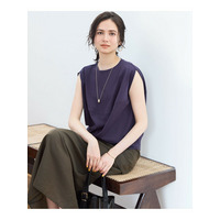 【SLOW/一部店舗限定】ライトツイストコットン 切り替えデザイン Tシャツ