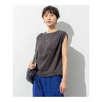 【SLOW/一部店舗限定】ライトツイストコットン 切り替えデザイン Tシャツ