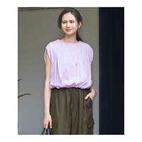 【SLOW/一部店舗限定】ファインゲージ ギャザー Tシャツ
