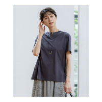 【一部先行予約/汗じみ防止/洗える】スムースデザイン バックフレア カットソー