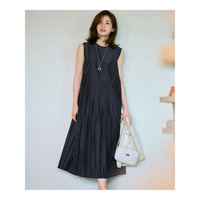 【洗える】プリーツコンビ ワンピース