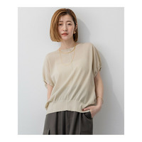 【洗える】クリスピーシアールレックス ギャザースリーブ ラメ ニット