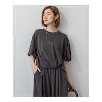 【WEB&一部店舗限定/接触冷感】ツイストコットンプレーティング バルーンスリーブ カットソー