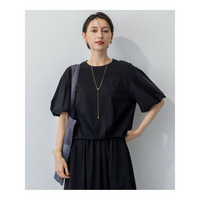 【WEB&一部店舗限定/接触冷感】ツイストコットンプレーティング バルーンスリーブ カットソー