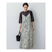 【洗える】アンティークフラワープリント キャミソールワンピース