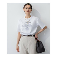 【洗える】JANE PACKERコラボ フラワー刺繍 Tシャツ