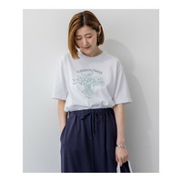 【洗える】JANE PACKERコラボ フラワー刺繍 Tシャツ