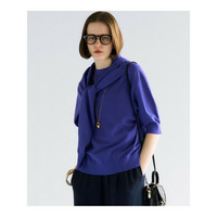 【洗える/吊り干しOK】ヴィスコースストレッチ パフスリーブ ニット