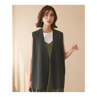 【洗える/吊り干しOK】ヴィスコースストレッチ ニットベスト