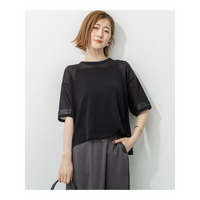 【洗える】スパンコールシアー ニットT