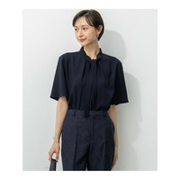 【UVカット/接触冷感/吸水速乾】ストレッチジョーゼット ボウタイ カットソー