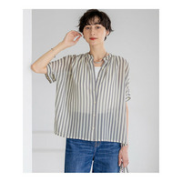 【WEB&一部店舗限定/洗える】ストライププリント シフォン ブラウス