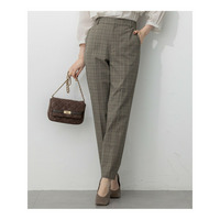 【洗える】ドライ2WAYストレッチ チェック テーパード パンツ