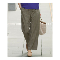 【洗える】ドライ2WAYストレッチ チェック ワイド パンツ