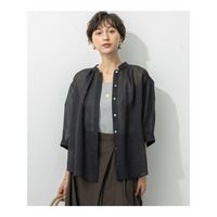 【洗える】シアービエラ タックデザイン ブラウス