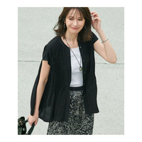 【接触冷感/WEB&一部店舗限定】レーヨンスパローン ティアード ブラウス