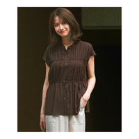 【接触冷感/WEB&一部店舗限定】レーヨンスパローン ティアード ブラウス