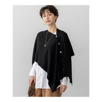 【洗える】コンパクトウール マルチウェイ ニットポンチョ