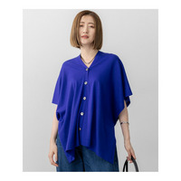 【洗える】コンパクトウール マルチウェイ ニットポンチョ