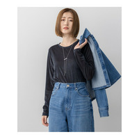 【洗える】シアーベロア ロングスリーブ Tシャツ