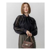 【見上愛さん着用/洗える】シアービエラ ボウタイ ブラウス