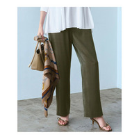 【見上愛さん着用/Oggi10月号掲載/洗える】スエーディーサテン ワイド パンツ