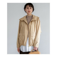 【撥水加工】ソフトメモリータフタ スタンドネック ブルゾン