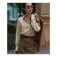 【見上愛さん着用/Oggi10月号掲載/洗える】スエーディーサテン シャツ