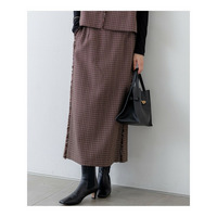 【GLOW10月号掲載/洗える】ツイーディーカラーミックス  Iライン スカート