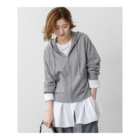 【洗える】ピュアカシミヤ ジップアップ ニット パーカー