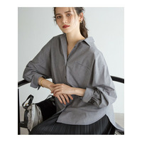 【SLOW/一部店舗限定】ライトタンブラータフタ バックボタン シャツ