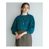 【SLOW/一部店舗限定】コットンクレープ ブラウス