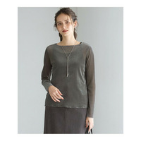 【SLOW/一部店舗限定】ブラッシュドチュール メッシュベロア カットソー