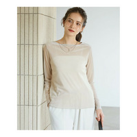 【SLOW/一部店舗限定】ブラッシュドチュール メッシュベロア カットソー