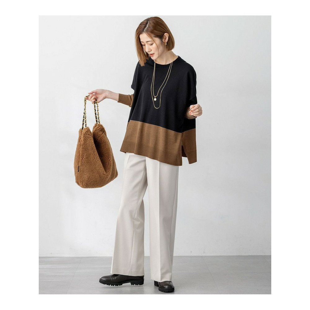 【撥水加工/洗える/VERY11月号掲載】TRストレッチギャバ ワイド パンツ28