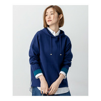 【洗える】ダブルフェイスニット パーカー