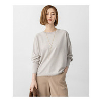 【洗える/吊り干しOK】ヴィスコースストレッチ ドルマンスリーブ ラメ ニット