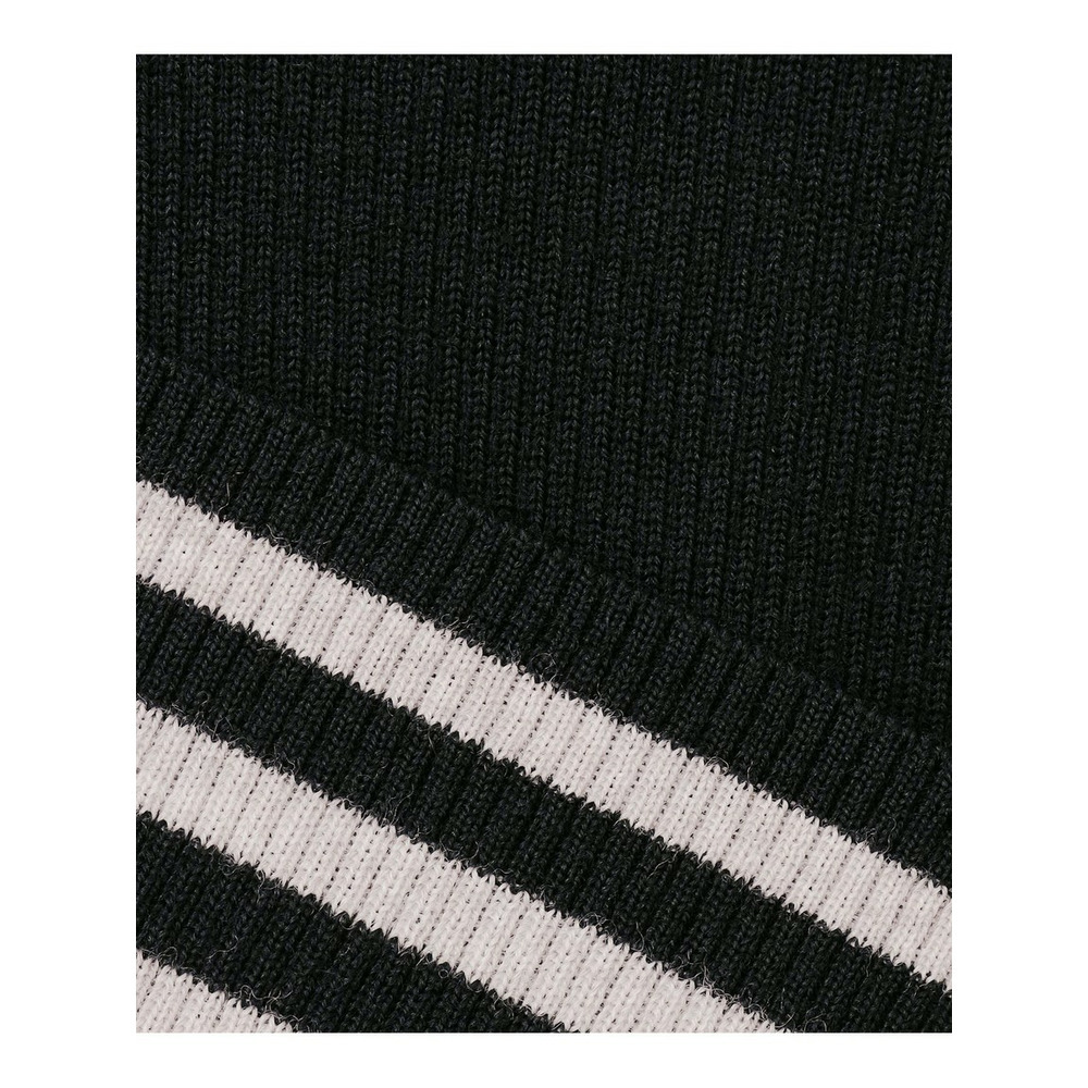 【洗える】ウーステッドウール リブタートル ボーダー ニット24