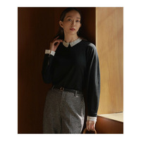 【VERY12月号掲載/洗える】エンブロイダリー ジオメトリックレースコンビ ニット